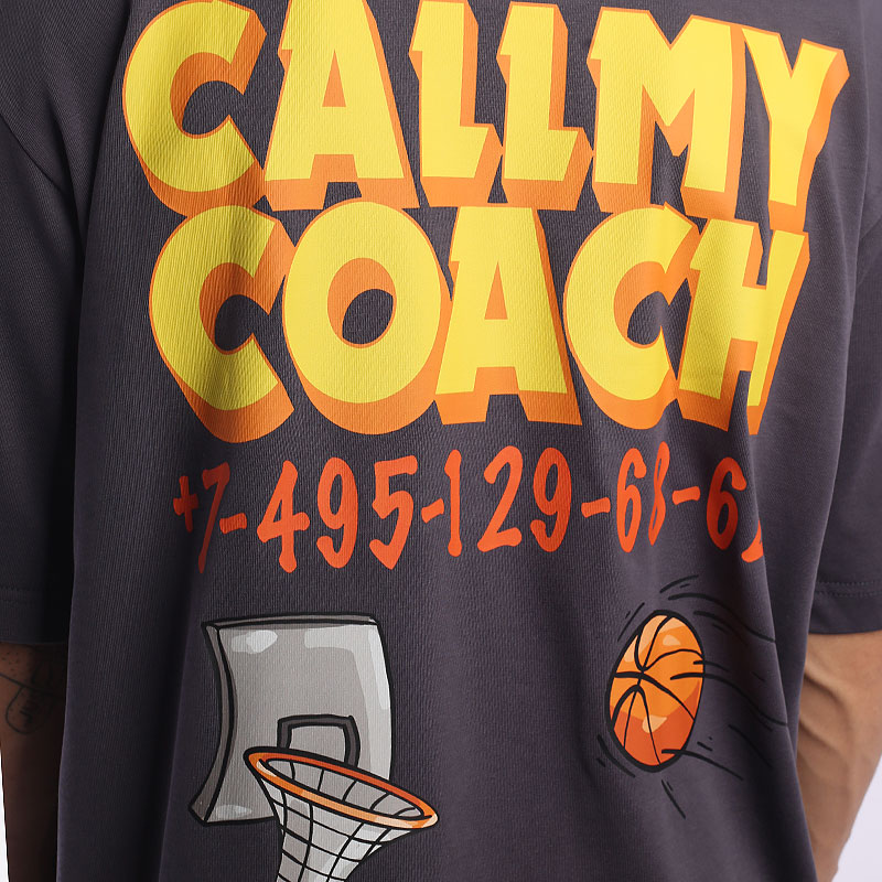 мужская футболка PLAYGROUND Call My Coach Tee  (CallMyCoachTee-grey)  - цена, описание, фото 5